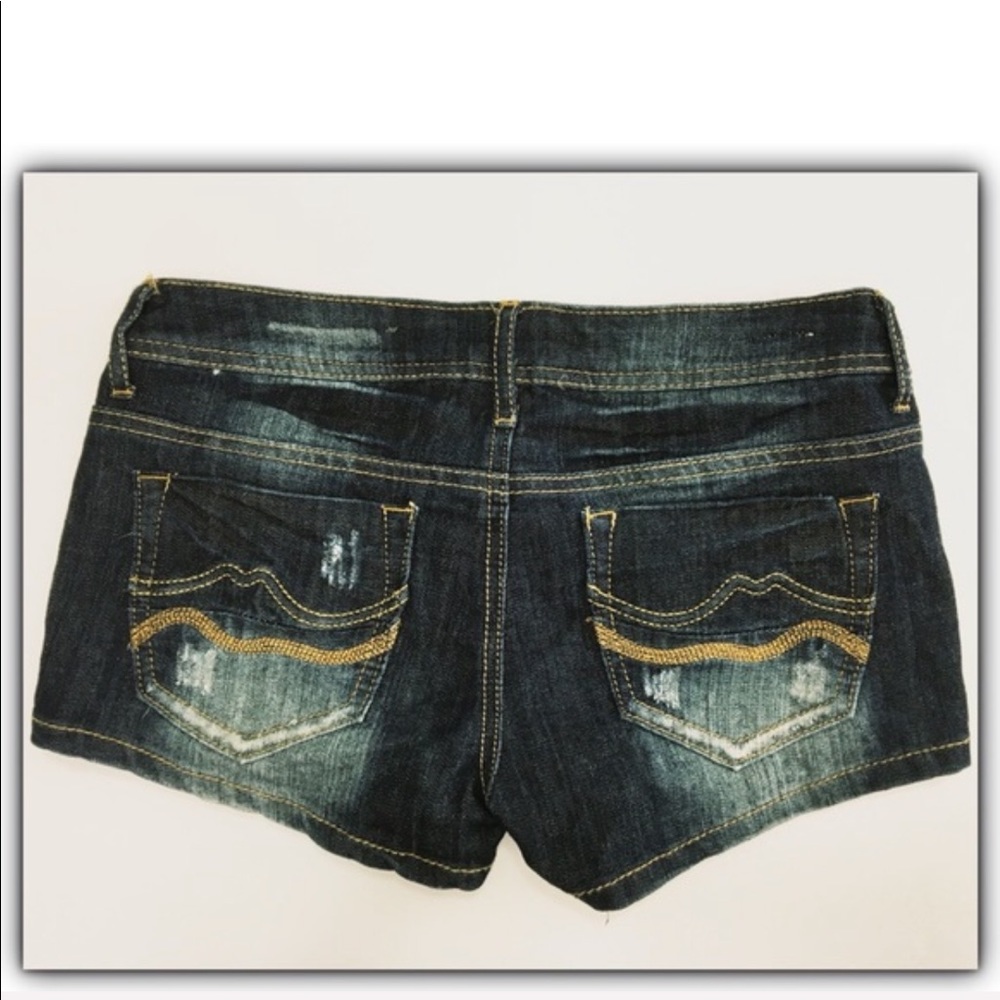 🎈Hot Kiss Americana denim patchwork patriotic short shorts Jr size 7 - Picture 4 of 6